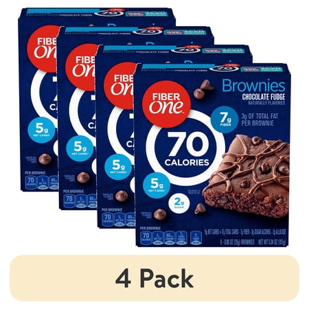 Fiber One 70 Calorie Brownies, Chocolate Fudge Snack Bars, 6 Count, 5.34 oz