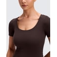 thumbnail image 5 of CRZ YOGA Softembrace Tops for Women Casual Soft Going Out Short Sleeve Shirts Sexy U Neck Tight Fitted Tees, 5 of 7