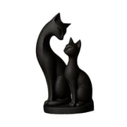Optima 2 Pieces Cat Figurines Cat Couple Statue Novelty Minimalist Sculptures for Hotel