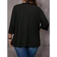 thumbnail image 3 of Cuteduck Women's Plus Size Cardigan 3/4 Sleeve Casual Open Front Light Cardigan 1X-4X, 3 of 10