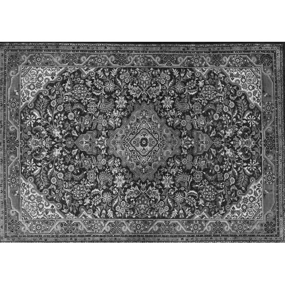 Ahgly Company Indoor Rectangle Medallion Gray Traditional Area Rugs, 7' x 10'