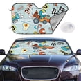 thumbnail image 2 of Balery Cartoon Car Racing Windshield Sun Shade, Car Front Window Sunshade Cover ,Automotive Interior Portected Blocks Uv Rays For Car Pickup Truck Suv Accessories- Medium, 2 of 7