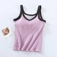 thumbnail image 2 of Plebaso Women's Camisole Top Yoga Tank Tops Built in Bras V Neck Spaghetti Strap Cami Sleeveless Shirts, 2 of 7