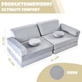 thumbnail image 3 of 10-Piece Children's Sofa Set, children's play sofa, children's sofa, playroom play sofa, modular children's sofa, which can stimulate children's imagination and logical thinking.(Grey), 3 of 7