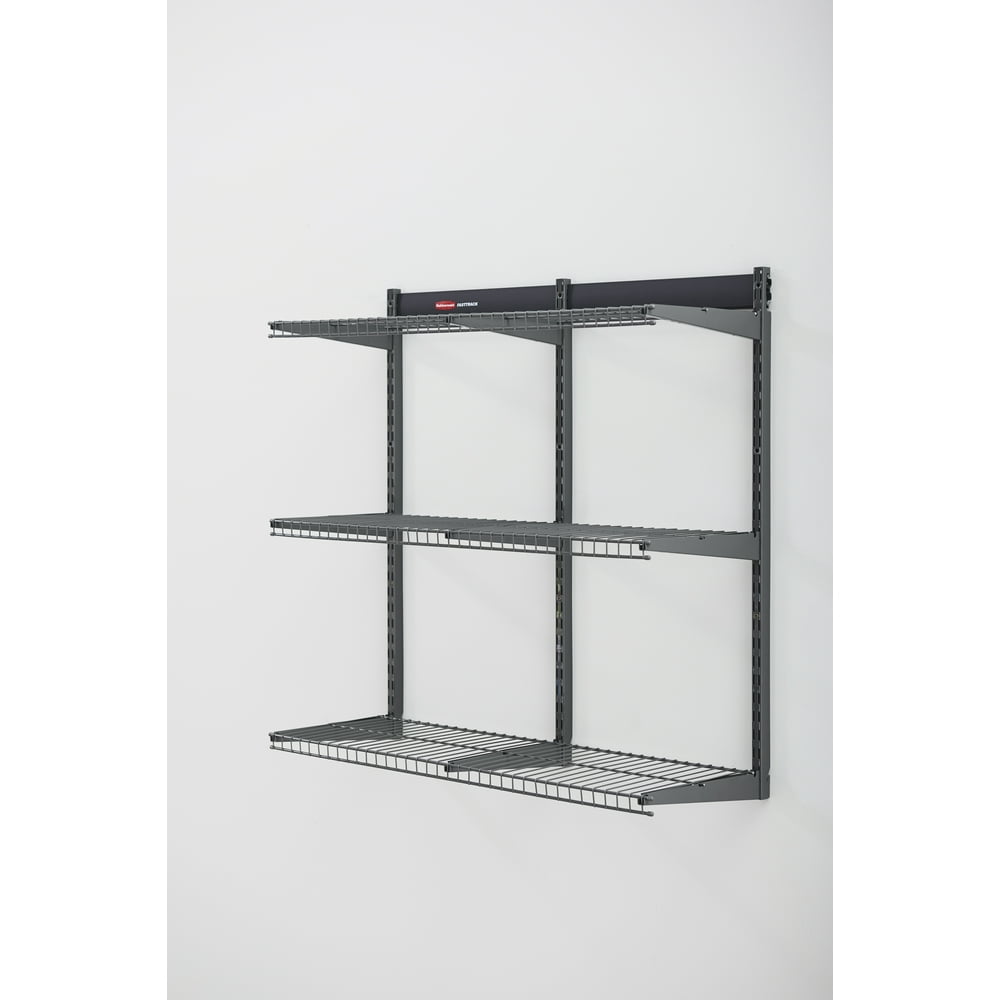 Rubbermaid 13.25"W x 41.5"D x 2.5"H 3Shelf Shelving Kit, Gray