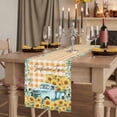 thumbnail image 2 of Table Runners 60 Inches Long Dress Scarves, Sunflowers Trucks Farmhouse Kitchen/Dining Table Runner, Small Coffee Tablerunners, Spring Farmhouse Eucalyptus Orange Plaid 13x60 Inch, 2 of 9
