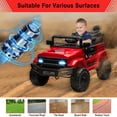 thumbnail image 2 of Towallmark Kids Ride On Truck, 12V Electric Vehicle J-e-e-p Car with Remote Control Spring Suspension, LED Lights, Music,  Toddlers Battery Powered Toy with 3 Speeds, 2 of 7