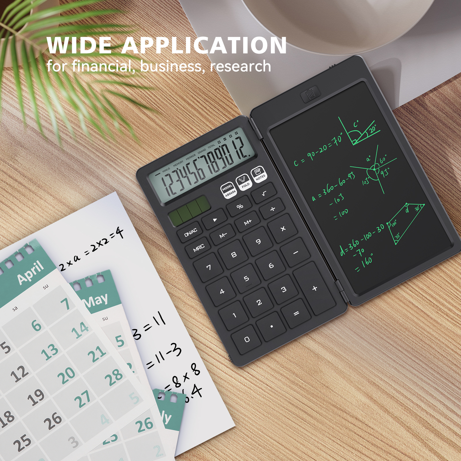 Newyes Desktop Calculator with Erasable LCD Notepad, Black photo 5