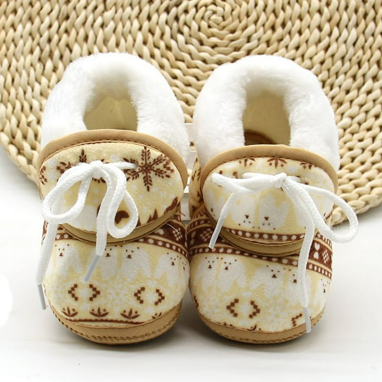 Baby Booties Newborn Boy Girl Shoes Winter Warm Lining Non Slip Prewalker Boots One Size