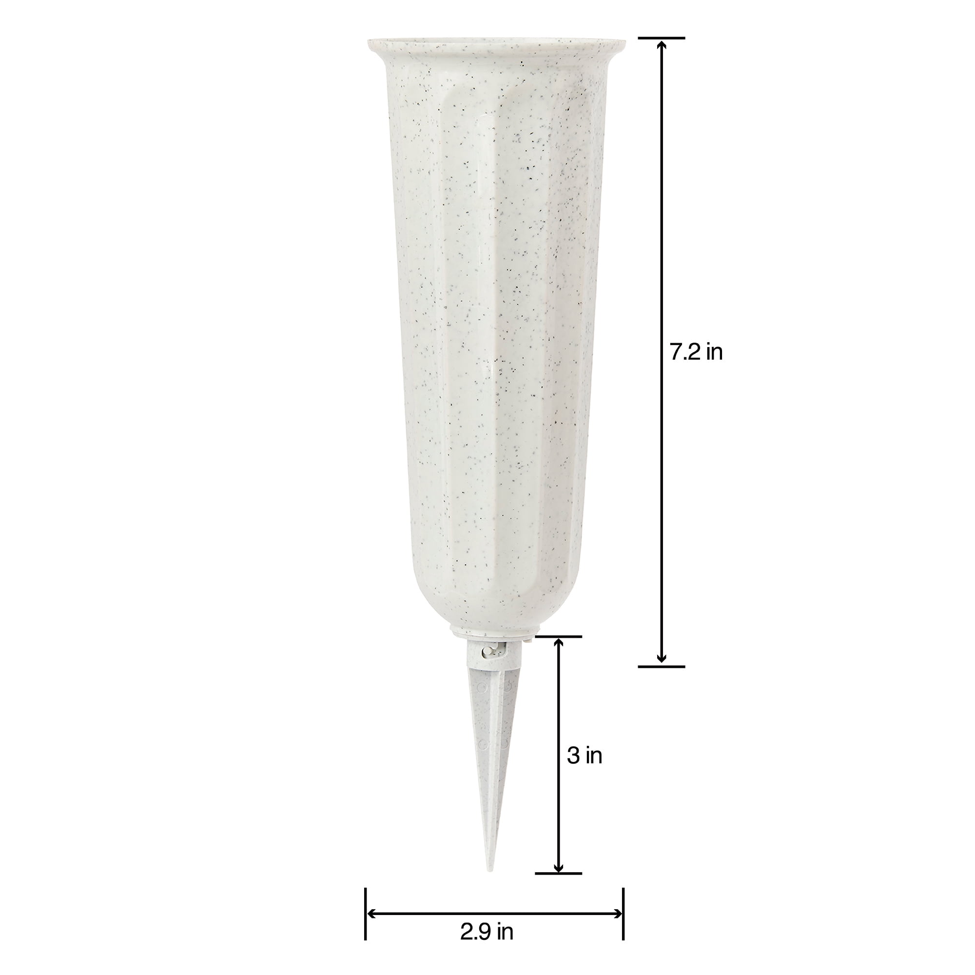 FloraCraft Plastic Cemetery Vase With Foam and Removable Spike 2.9 inch x 7.2 inch Stone
