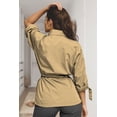 thumbnail image 2 of Gabardina con estilo solapa de cascada Beige GD / XG, 2 of 2