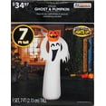 thumbnail image 2 of 7' Inflatable Ghost and Pumpkin, 2 of 2