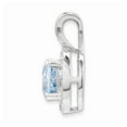 thumbnail image 2 of White Sterling Silver Charm Pendant (03) March Aquamarine Round Blue Diamond 14 mm 10, 2 of 4