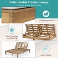 thumbnail image 6 of Bellemave Patio Double Chaise Lounge, Wood Double Chaise Lounge with 5-Position Adjustable Backrest, Outdoor Daybed with Removable Cushions for Patio,Poolside,Garden (Light Teak), 6 of 9