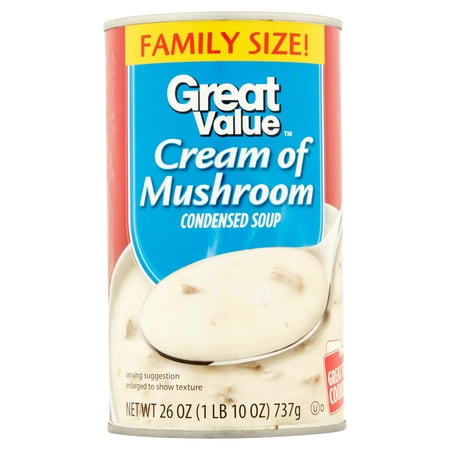 (4 pack) (4 pack) Great Value Cream Of Mushroom Condensed Soup, Family Size, 26 oz
