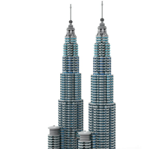 MOC-136651 Petronas Twin Towers Modular Building Blocks Set Skyscraper MOC Bricks Toys 1：800 Model 5839pcs