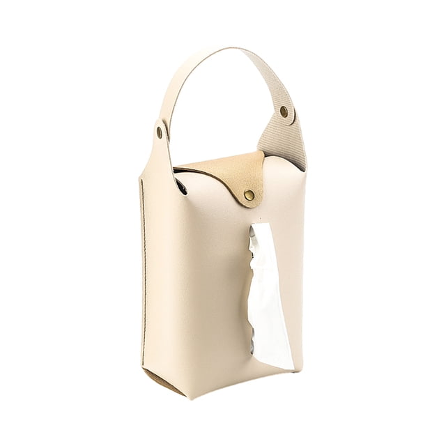 Tissue Box Holder Rectangular Car Tissue Box,Hanging Tissue Box Leather Car Tissue Holder,Multifunctional Rectangular Napkin Holder Bag,Wall-Mounted Tissue Case Holder for Car Truck Home