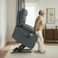 thumbnail image 2 of MCombo 27.2'' Extra-Wide Seat Oversized Power Lift Recliner Chair for Elderly, Faux Leather(Dark Grey), 2 of 10
