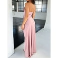 thumbnail image 4 of Women'S Elegant Sleeveless Off Shoulder Bodycon Long Formal Party Evening Dress Pink M, 4 of 7