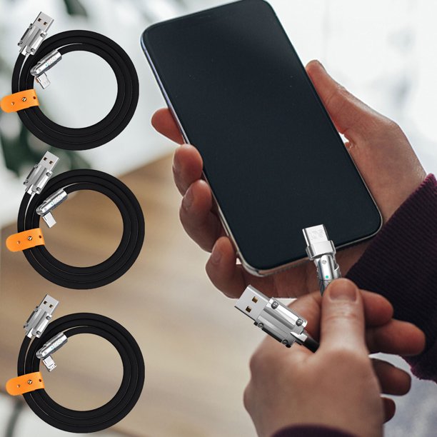 Xihbxyly Ofertas Especiales Del Prime Day Cables y Datos En Teléfonos Codos de Rotación 180° Gel de Sílice Líquido Juego de Carga Rápida con Línea de Pasajeros de Máquina 6 a
