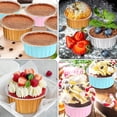 thumbnail image 4 of 100Pcs Gold Aluminum Foil Baking Cups with Lids (50 Cups + 50 Lids), 5oz Mini Dessert Pans, Disposable Cheesecake Molds for Cream Puddings, Tiramisu, Cupcakes, Elegant Party Favor Tins,pink color, 4 of 8