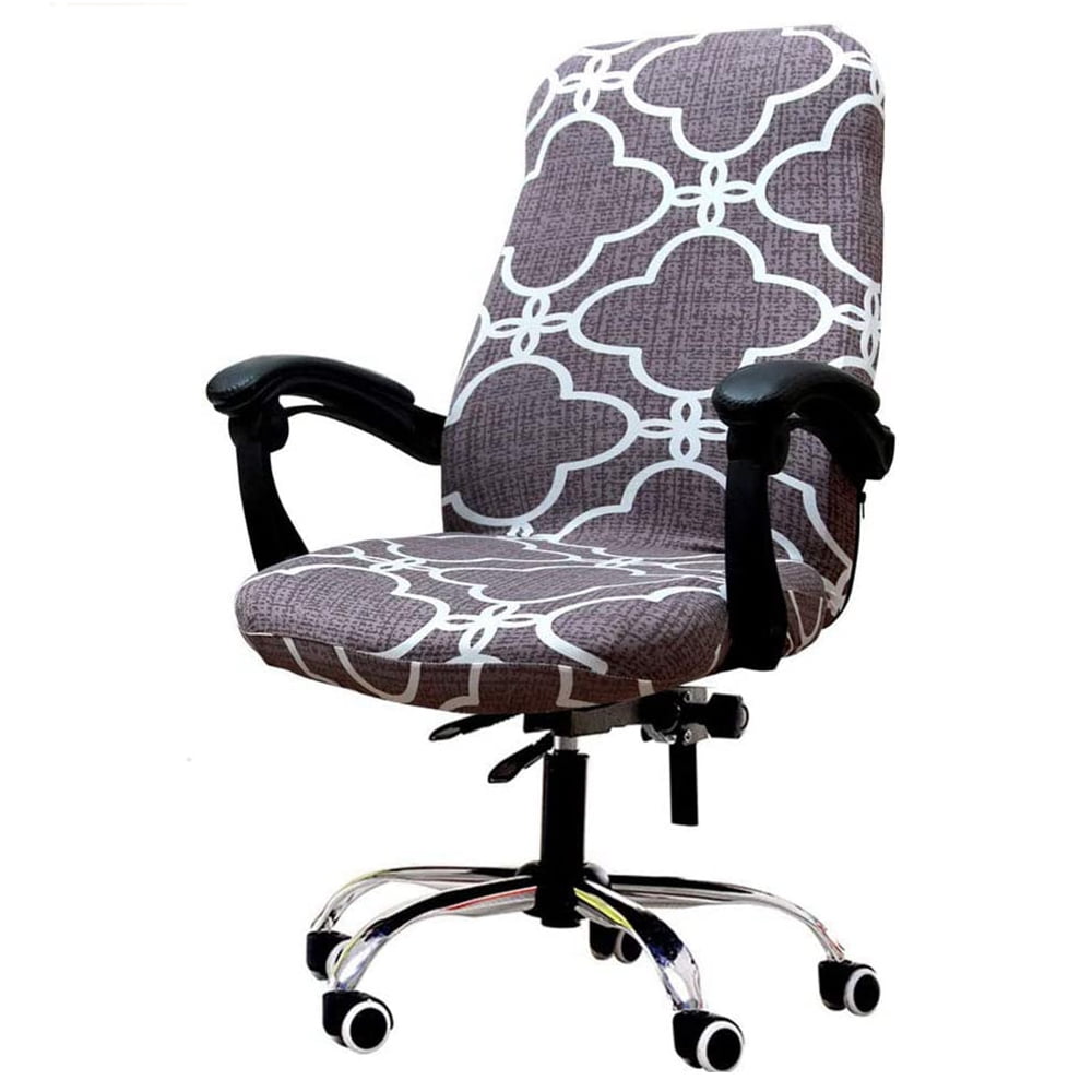 M Size Removable Office Computer Chair Cover Stretched Chair Back Seat Slipcover 
