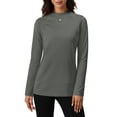 thumbnail image 2 of Rosvigor Womens Mock Neck Thermal Shirts Long Sleeve Tops Women Winter Lightweight Fleece Basic Tops, 2 of 7