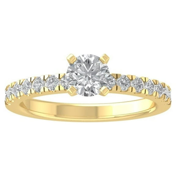 ARAIYA FINE JEWELRY 14K Yellow Gold Lab Grown Diamond Engagement Ring (3/8 cttw, D-F Color, VS Clarity) Size 7