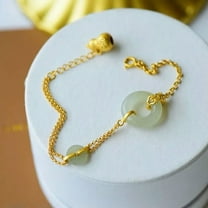 K-KED Green Jade Gourd Bracelets Bangle Natural Bangles Delicate Jewelry 925 Silver Chalcedony-default