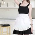 thumbnail image 4 of Walbest Women Maid Costume Apron White Waist Apron with Ruffles And Pockets Kitchen Apron for Cooking Baking Grilling, 4 of 7