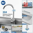 thumbnail image 6 of 47" Utility Sink Freestanding Single Bowl Laundry Sink with Hot and Cold Water Plumbing Workbench & Storage Stainless Steel Sink for Kitchen and Bathroom (Right), 6 of 8