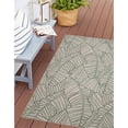 thumbnail image 2 of Linon Outdoor Washable Apia Polyester Accent 3'x5' Rug in Ivory and Green, 2 of 7