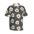 thumbnail image 2 of Daiia Cute Poached Eggs Hawaiian Shirt for Men Gentle Cotton Regular Short Sleeve Casual-3X-Large, 2 of 9