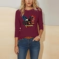 thumbnail image 5 of Plus Size Women's 3/4 Sleeve Printed Top, Round Neck Casual Pullover Blouse, USA 250th Anniversary Stylish Summer Spring Lightweight Shirt, Fashion Size S-4XL, 5 of 7