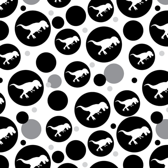 Dinosaur Tyrannosaurus Rex Black White Premium Gift Wrap Wrapping Paper Roll
