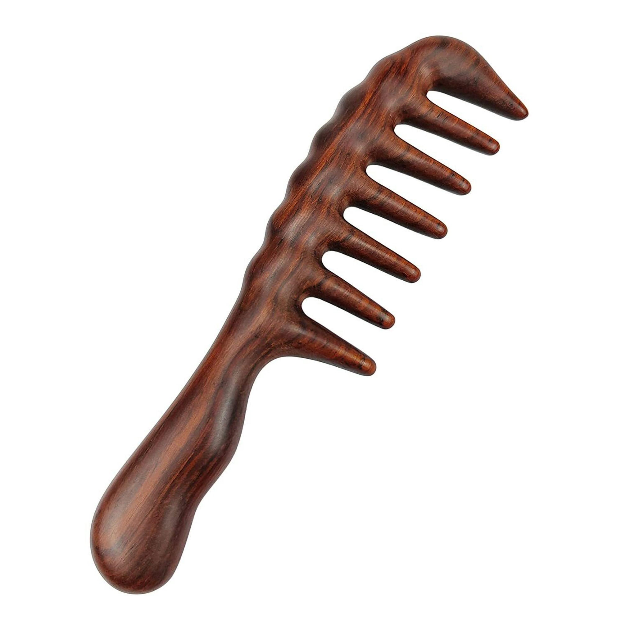 SHTUUYINGG Thicken Wooden Wide Tooth Comb for Curly Hair, Large No-static  Handmade 100% Natural Sandalwood Hair Comb for Head Scalp Massage,Detangling  Comb Hair Pick for Men and Women Gift | Walmart Canada