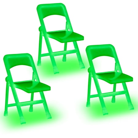 Set Of 3 Glow In The Dark Folding Chairs For Wwe Wrestling Action