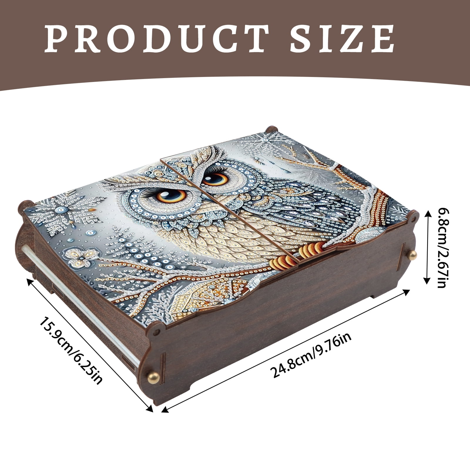 Diamond Painting Kit Storage Box Bold Owl DIY Multi-Functional Craft Storage Box Perfect for Home Offices and Holiday Gifts