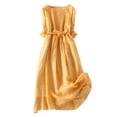 thumbnail image 1 of QIPOPIQ Robe Longue Bohème d'Été Rose pour Femme Col Rond Manches Mi-Longues Robe Maxi Fluide avec Ceinture Liquidation, 1 of 9