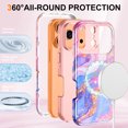 thumbnail image 2 of CASEFIV for iPhone 17 Pro Case,Compatible with Mag-Safe,Slim Shockproof Rugged Marble 6.3 inch Phone Case for Women Girls,Purple Pink, 2 of 7