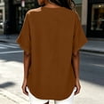 thumbnail image 7 of T Shirts for Women V Neck Short Sleeve Loose Blouses Casual Solid Color Summer Tunic Tops, L, 7 of 7