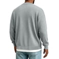 thumbnail image 4 of Guluxicc Fleece Jackets for Men Loose V Neck Button Down Long Sleeve Solid Knit Jackets with Pockets for Lounge Everyday Fall Winter, 4 of 5