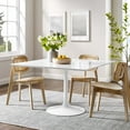 thumbnail image 2 of Modway Lippa 47" Square Modern Wood Top Dining Table in White, 2 of 8