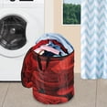 thumbnail image 5 of 50L Large Capacity Foldable Laundry Basket, Elastic Storage Basket for Home Organization Crimson Rose Cluster, 5 of 7