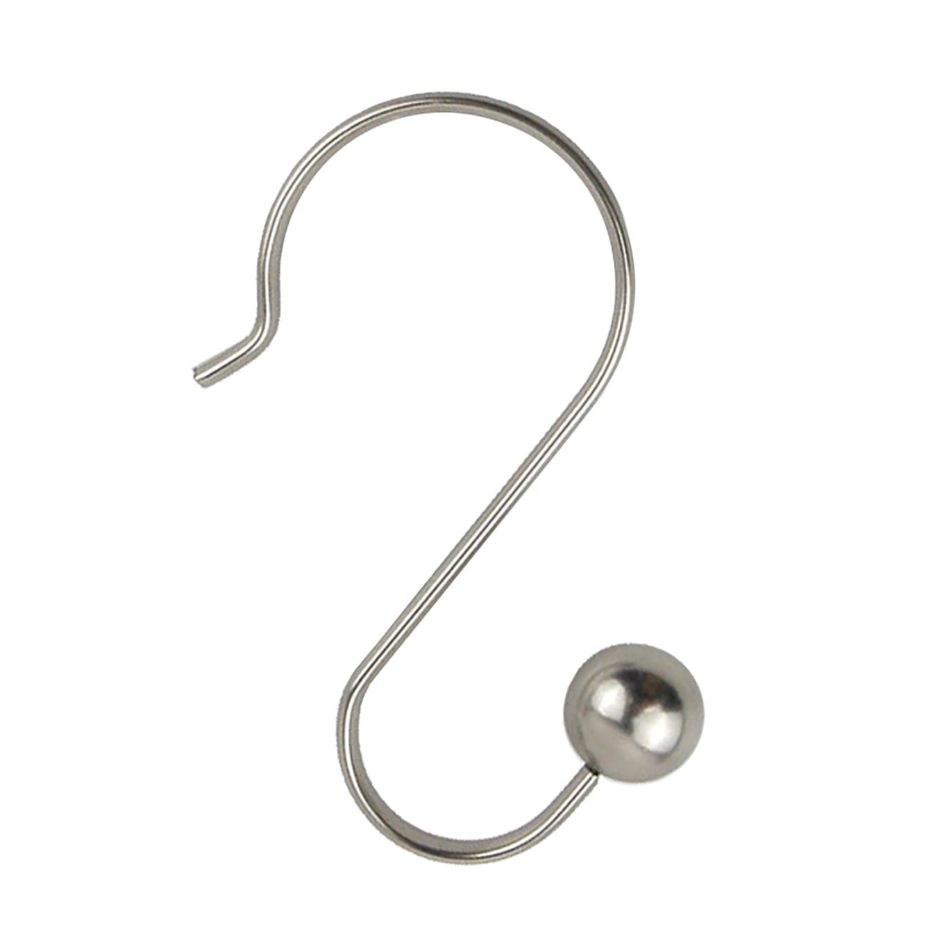 Better Homes & Gardens Nickel Ball Rust-Proof Steel Shower Hooks, Set of 12