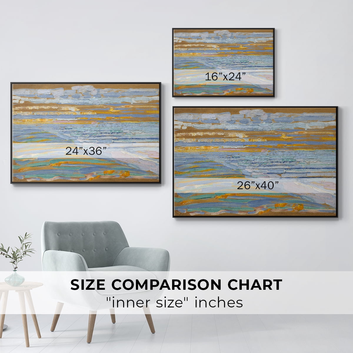 Vintage Landscape-CXIV By Wexford Home Framed in Black Wood Gallery Wrapped Canvas 27 in. x 41 in.