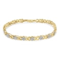 thumbnail image 2 of 10k Yellow Gold-Plated Sterling Silver 1ct TDW Diamond Floral Cluster Link Bracelet (H-I, I3), 2 of 7