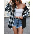 thumbnail image 4 of Txlixc Chaquetas a cuadros para mujeres, solapas y botones de manga larga, chaquetas y abrigos casuales Txlixc moda, 4 of 9