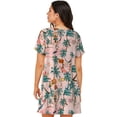 thumbnail image 3 of Tropical Hawaii Surf Beach Palm Tree Women'S Nightgown Sleepwear Short Sleeves Nightshirt Loose Comfy Pajama 3x-Large, 3 of 8