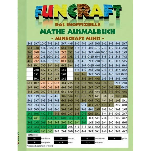 Funcraft - Das inoffizielle Mathe Ausmalbuch: Minecraft Minis (Cover Hase): Alter 6-10 Jahre. Ausmalen, lustig, lachen, , (Paperback)